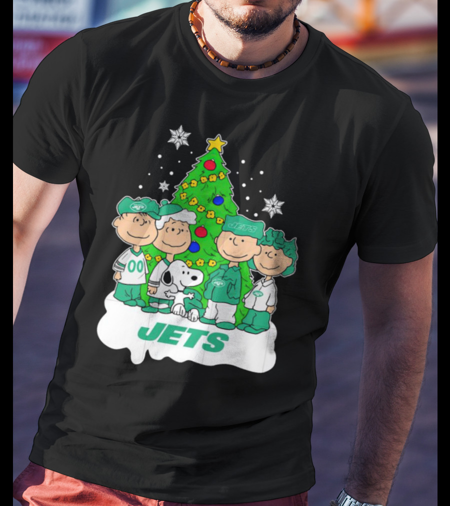 Peanuts Characters Jets Christmas Tree Holiday T-Shirt