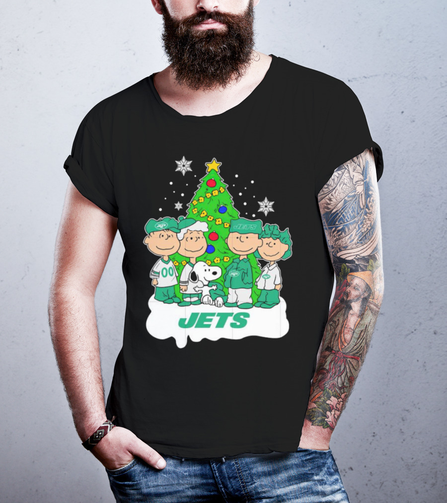Peanuts Characters Jets Christmas Tree Holiday T-Shirt
