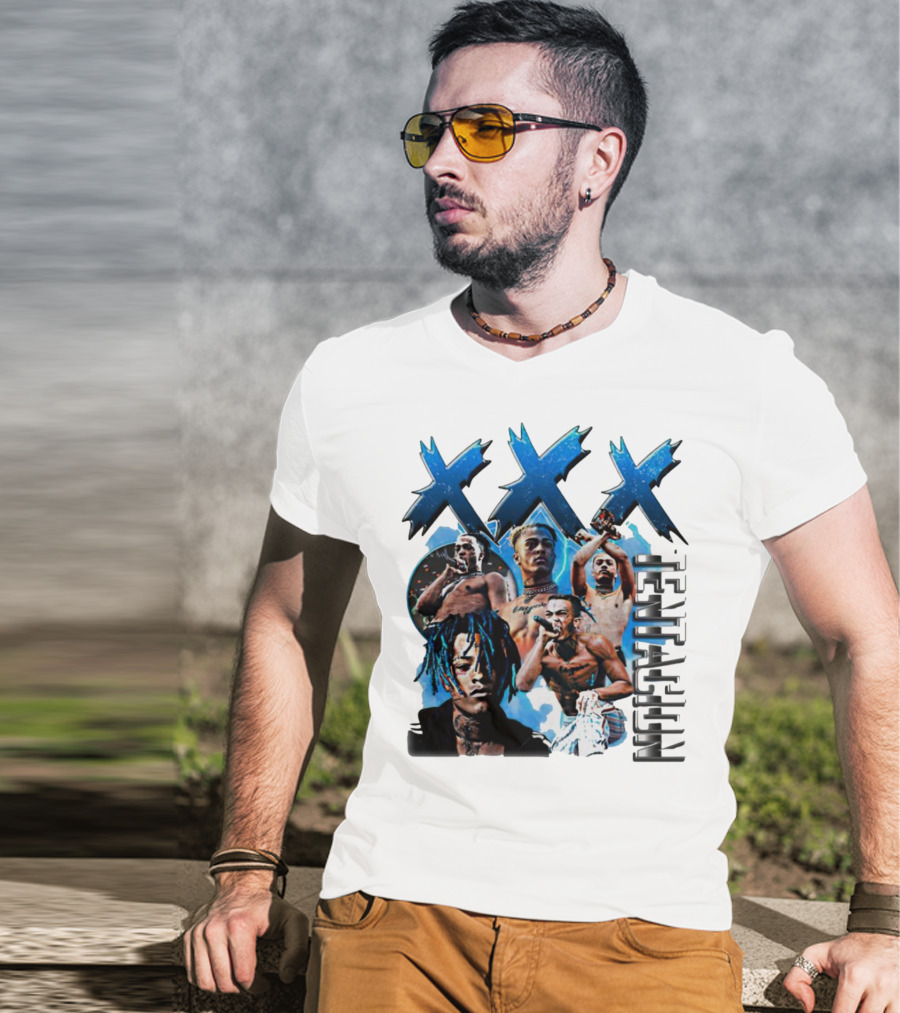 XXX Tentacion Collage Blue Aesthetic T-Shirt