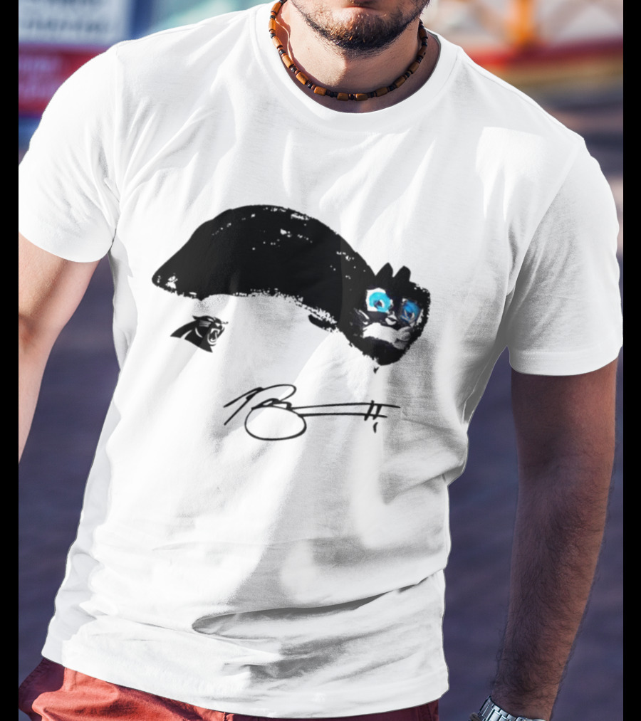 Bryce Young Panthers Signature Sketch T-Shirt
