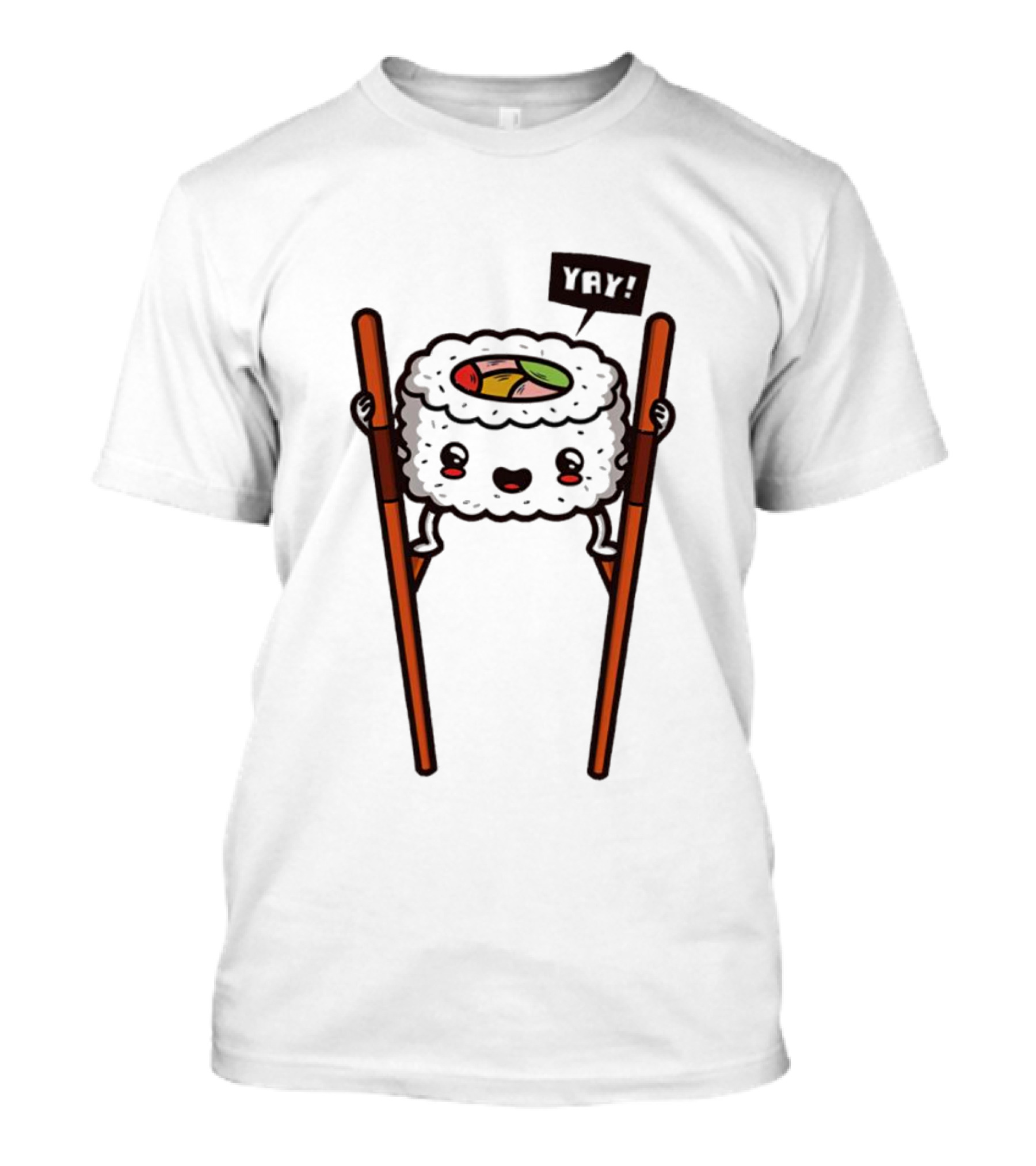 Sushi Roll On Chopsticks With Yay Flag T-Shirt