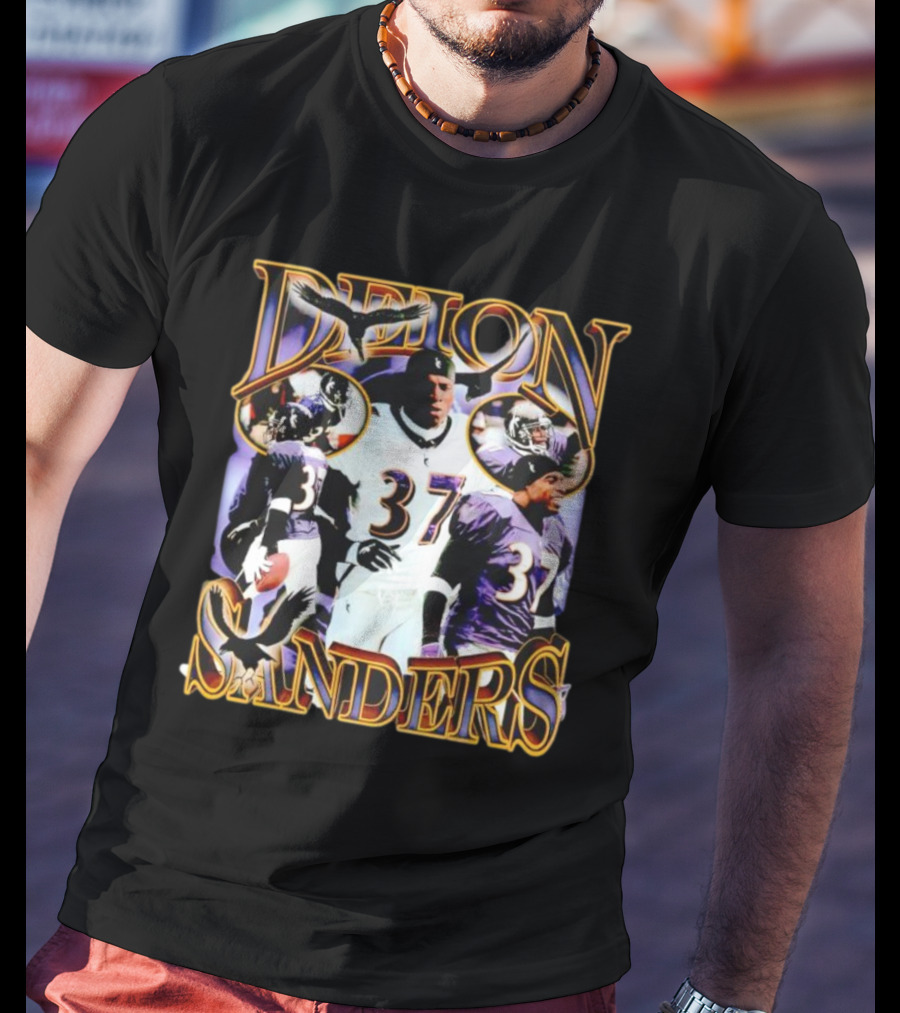 Deion Sanders Ravens Number 37 Football Dreams T-Shirt