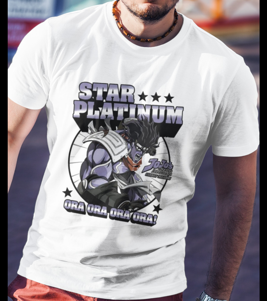 Star Platinum JoJo's Bizarre Adventure Ora Ora Ora Circle T-Shirt