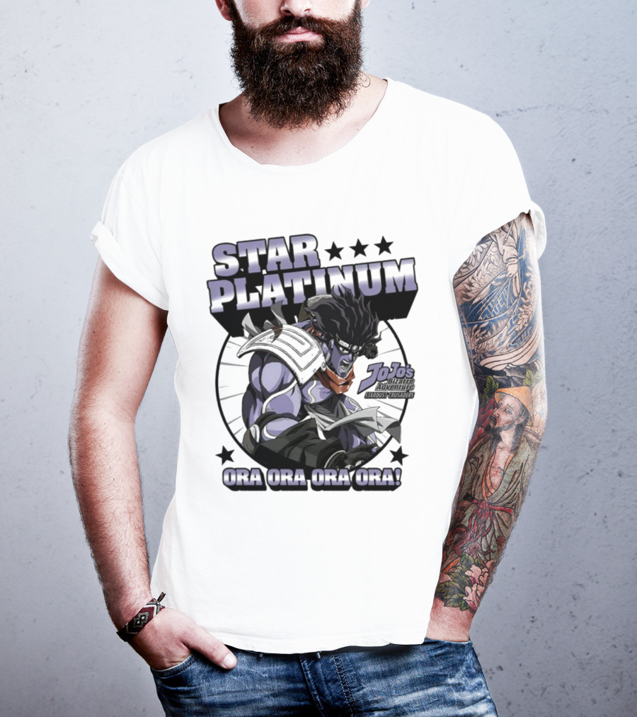 Star Platinum JoJo's Bizarre Adventure Ora Ora Ora Circle T-Shirt