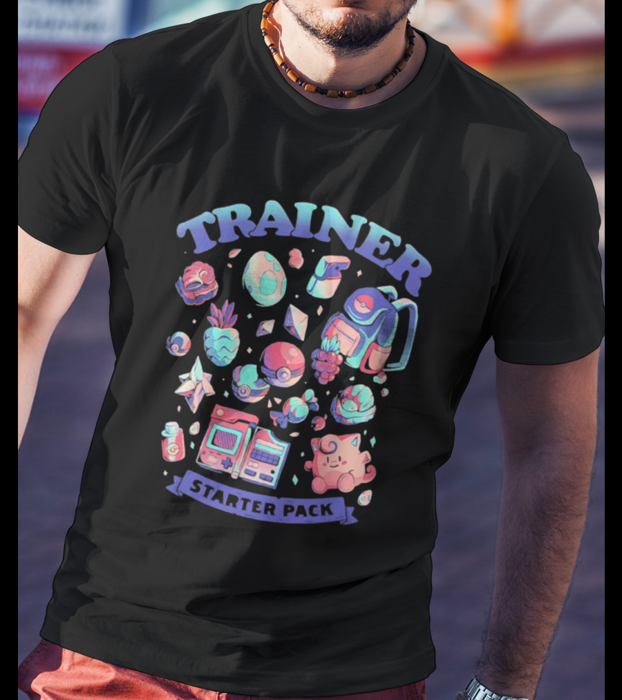 Trainer Starter Pack Pokeballs Pokemon Items And Clefairy T-Shirt