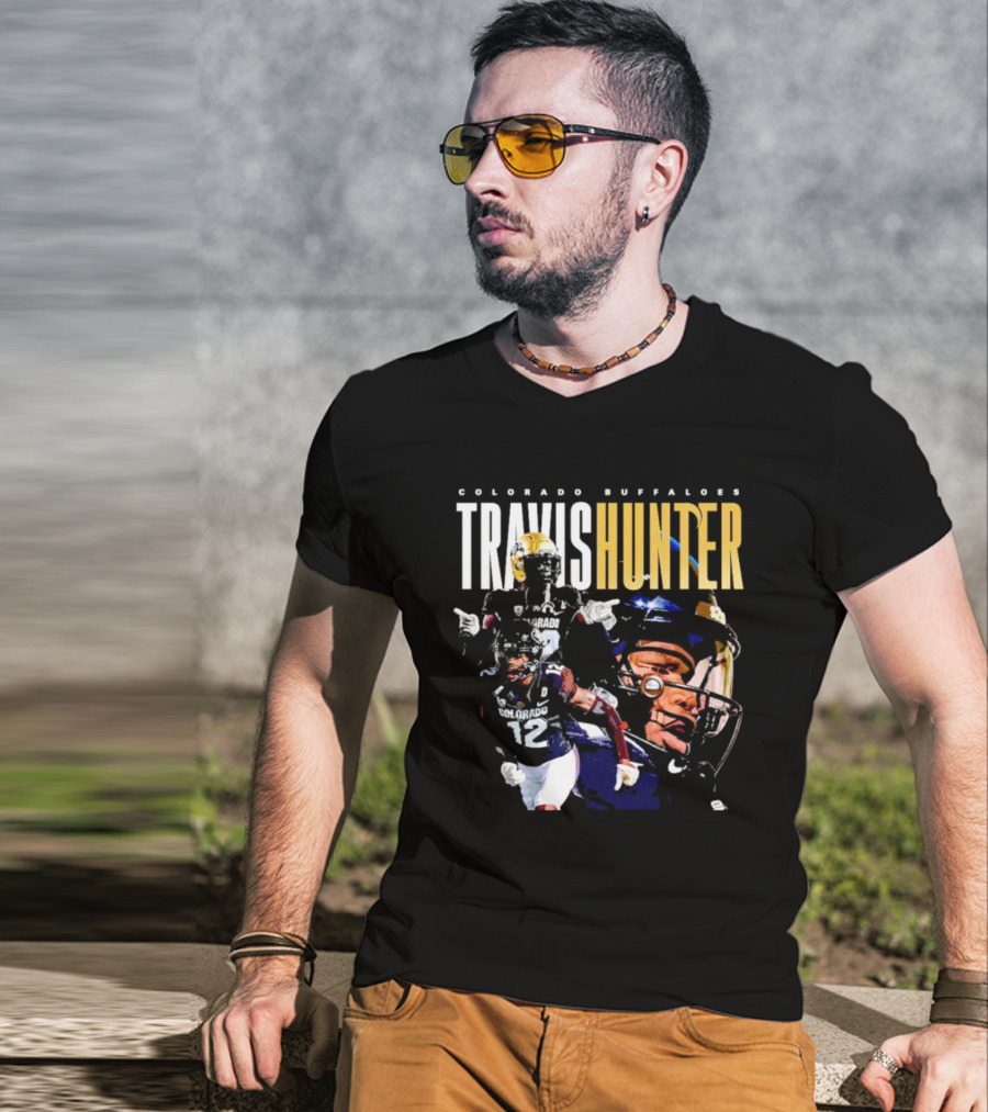 Colorado Buffaloes Travis Hunter Football Player Collage T-Shirt