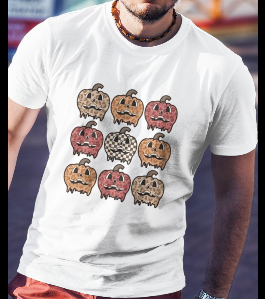 Cute Halloween Pumpkin Pattern T-Shirt