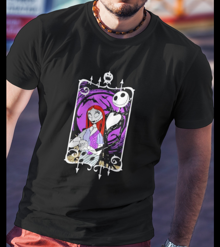 Jack And Sally Nightmare Moonlit Embrace T-Shirt