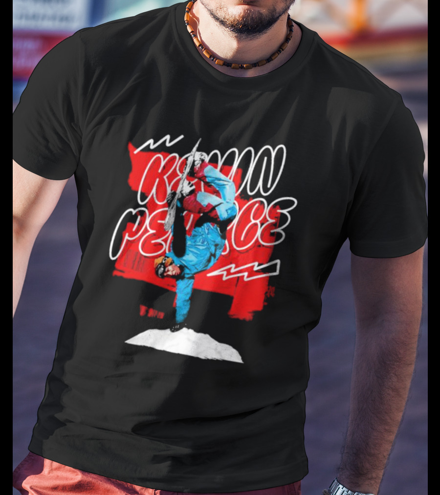 Kevin Pearce Snowboarding Handstand Pose Red And White T-Shirt