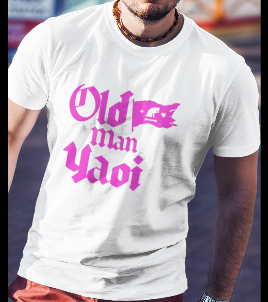 Old Man Yaoi Pink Gothic Text T-Shirt