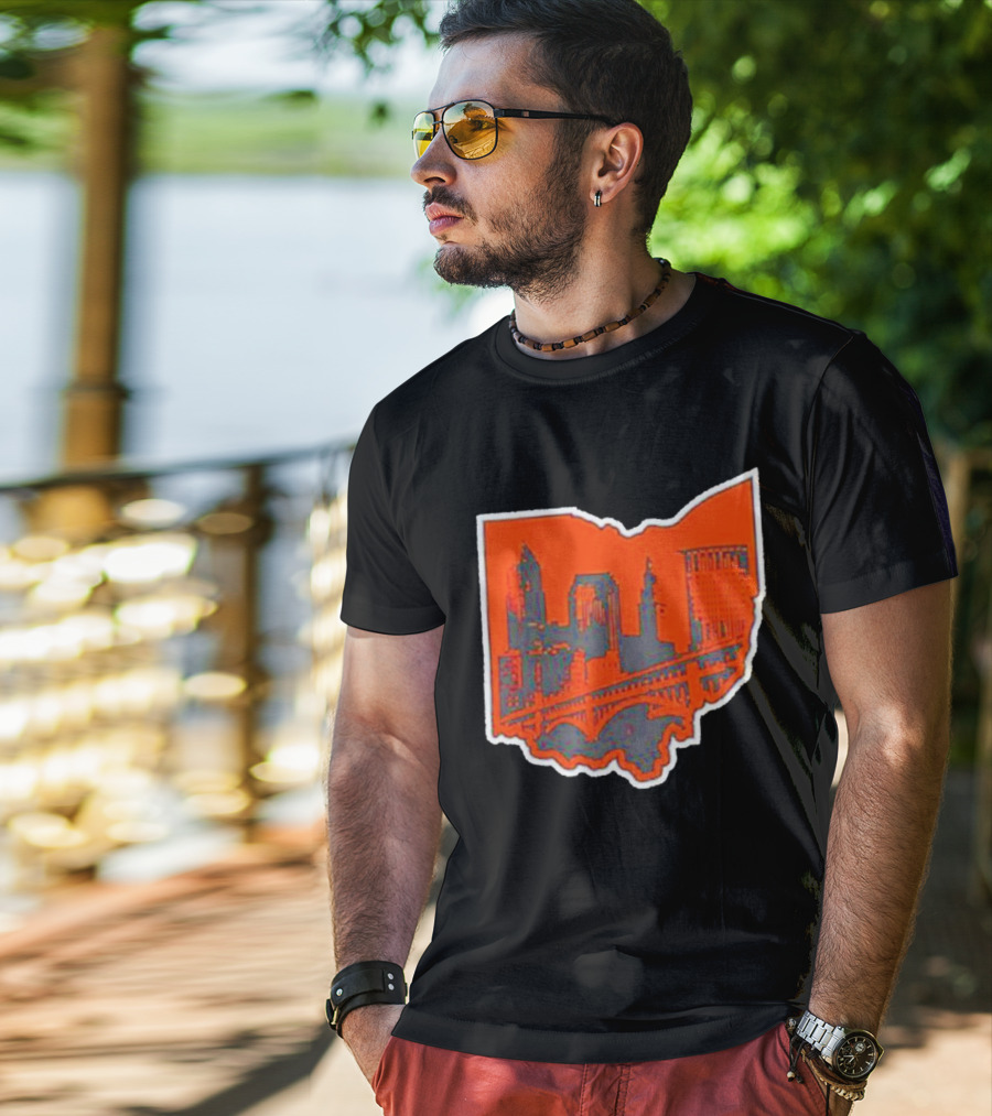 Where I’m From Cleveland State Skyline In Ohio Shape T-Shirt