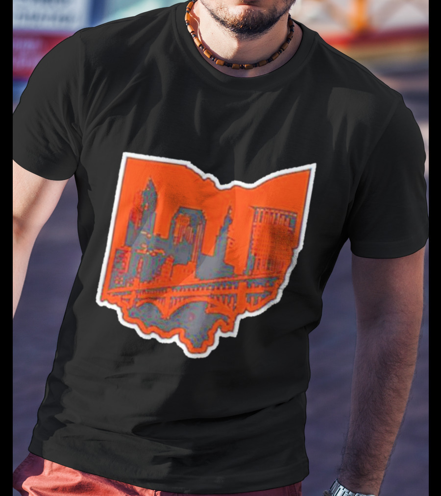 Where I’m From Cleveland State Skyline In Ohio Shape T-Shirt
