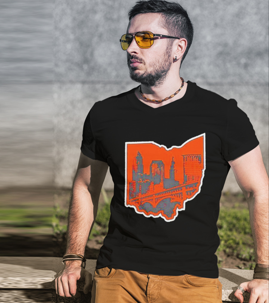 Where I’m From Cleveland State Skyline In Ohio Shape T-Shirt