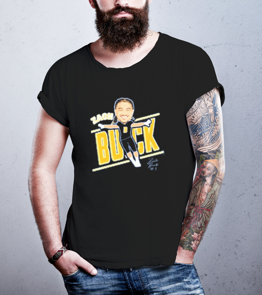 Zach Buick Caricature Signature Celebrating Number 3 T-Shirt