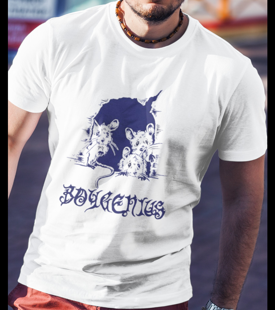 Boygenius Blue Mice Trio Dark Gothic Font T-Shirt