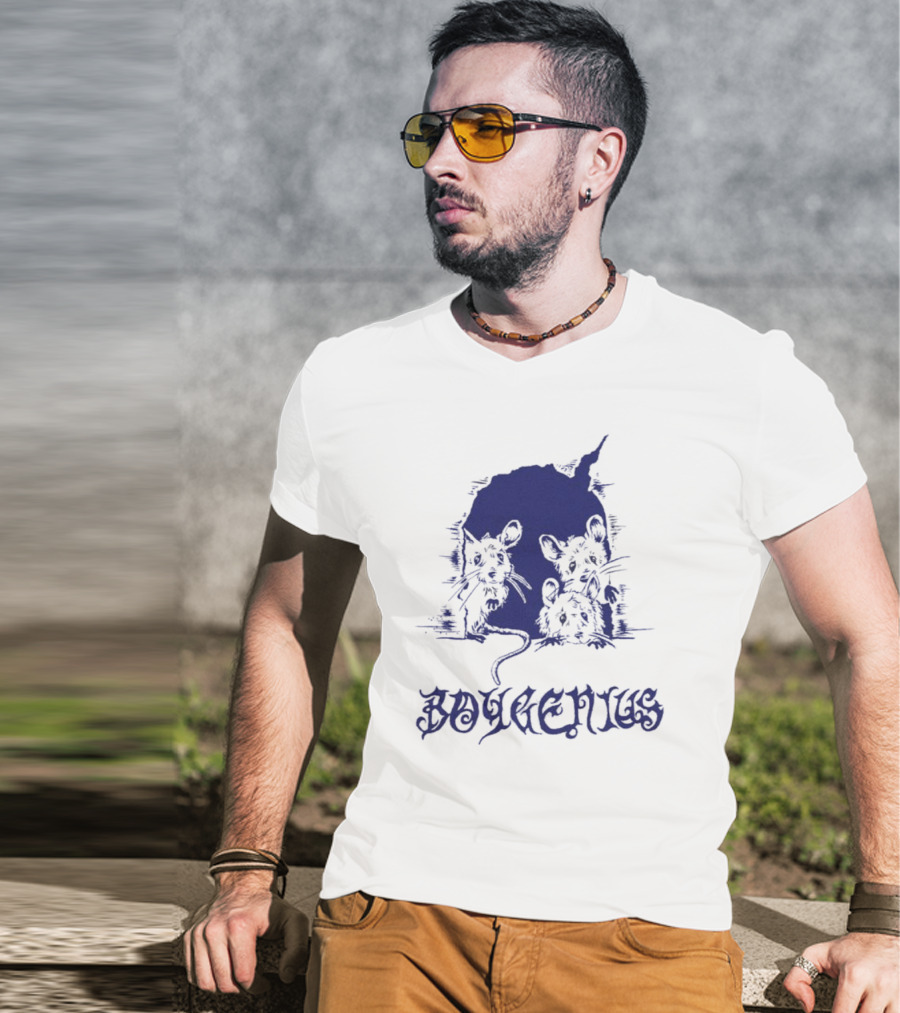 Boygenius Blue Mice Trio Dark Gothic Font T-Shirt