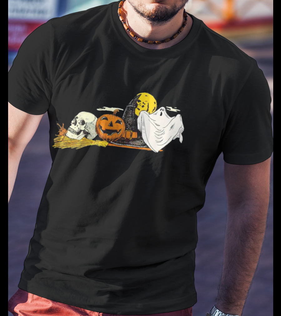 Vintage Kentucky Halloween Ghost Pumpkin Skull Moon T-Shirt