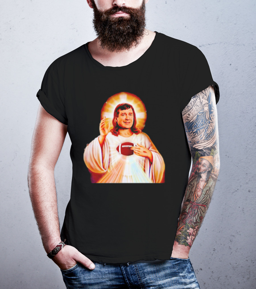 Church Of Smart Jesus With Football Halo T-Shirt