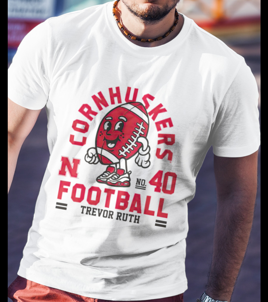 Cornhuskers Nebraska Football Trevor Ruth 40 T-Shirt