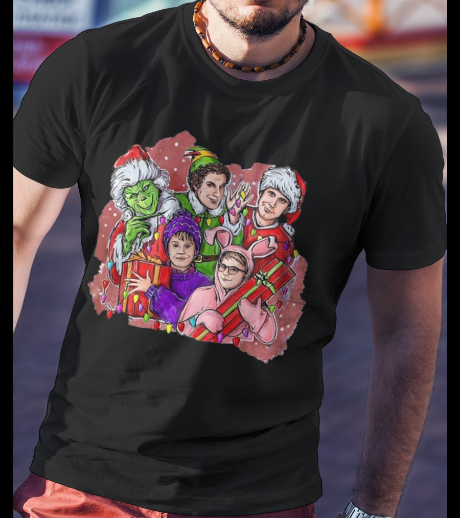 Ralphie Buddy Griswold Hobbs Christmas Movie Characters T-Shirt