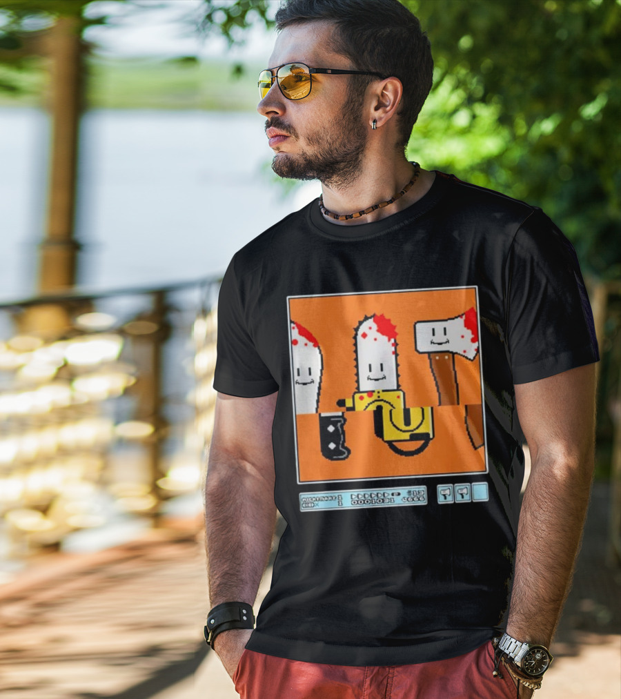 Roulette Halloween Retro Pixel Art Horror Icons T-Shirt