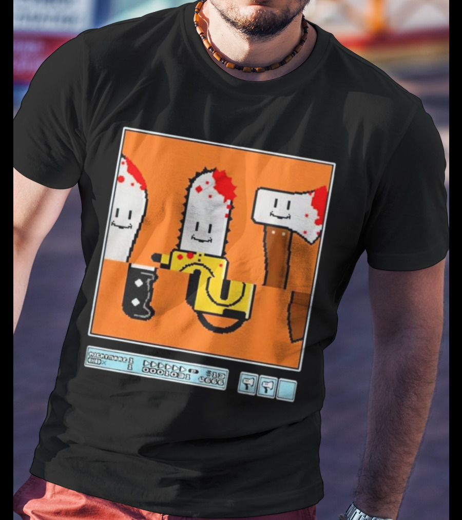 Roulette Halloween Retro Pixel Art Horror Icons T-Shirt