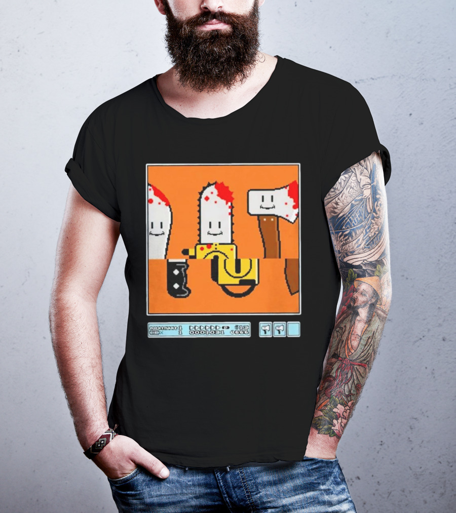 Roulette Halloween Retro Pixel Art Horror Icons T-Shirt