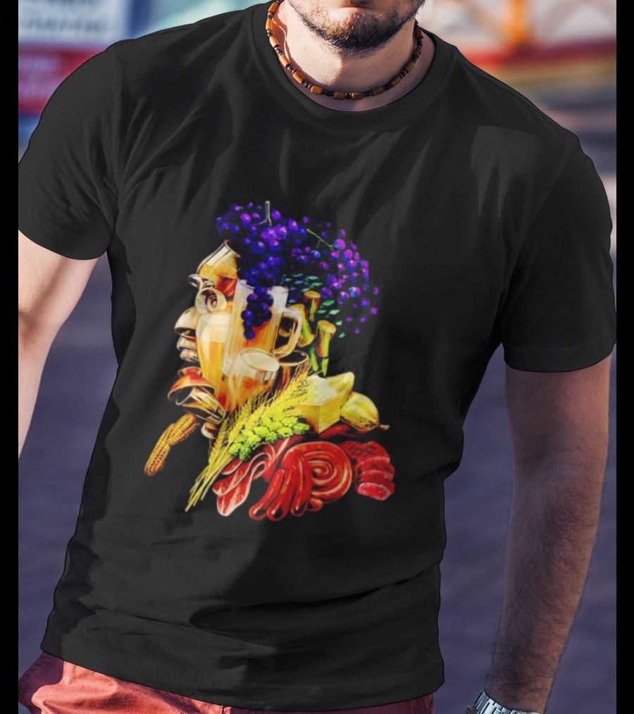 Toru Yano Damashie Baroque Food Face With Grapes And Wheat T-Shirt
