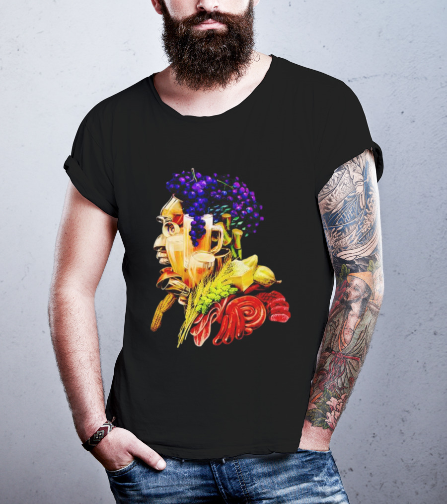 Toru Yano Damashie Baroque Food Face With Grapes And Wheat T-Shirt