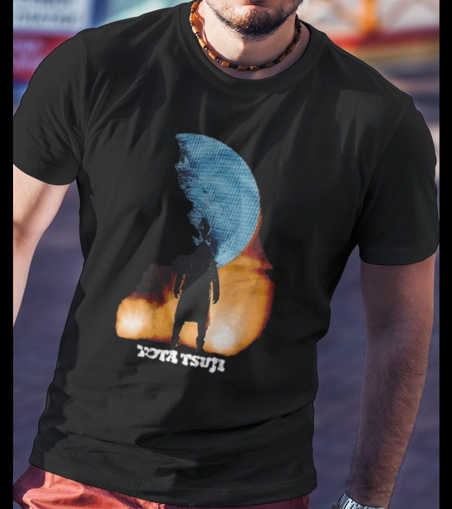 Yota Tsuji Moonrise Silhouette Against Orange And Blue Sky T-Shirt