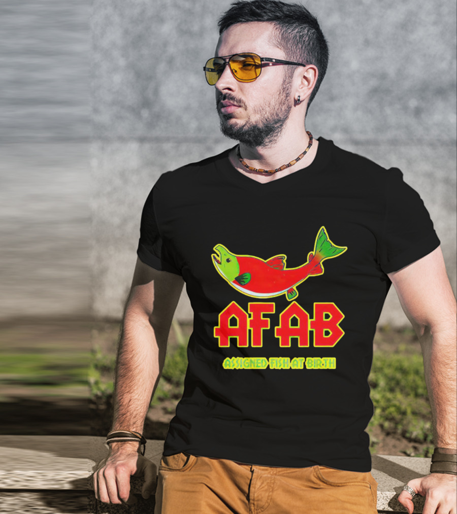 AFAB Assigned Fish At Birth Salmon T-Shirt