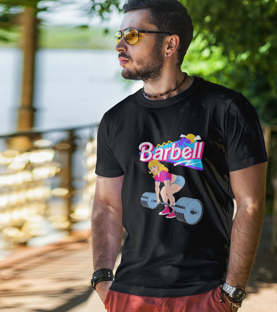 Barbie Barbell Gymer Retro Fitness T-Shirt