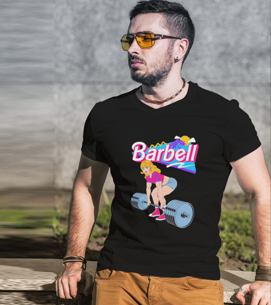 Barbie Barbell Gymer Retro Fitness T-Shirt