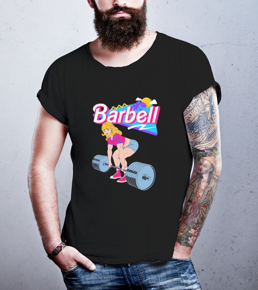 Barbie Barbell Gymer Retro Fitness T-Shirt