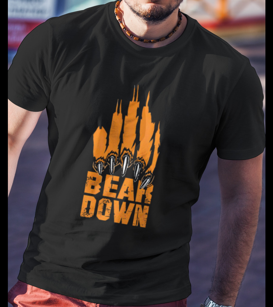 Bear Down Chicago Bears Claw Skyline T-Shirt