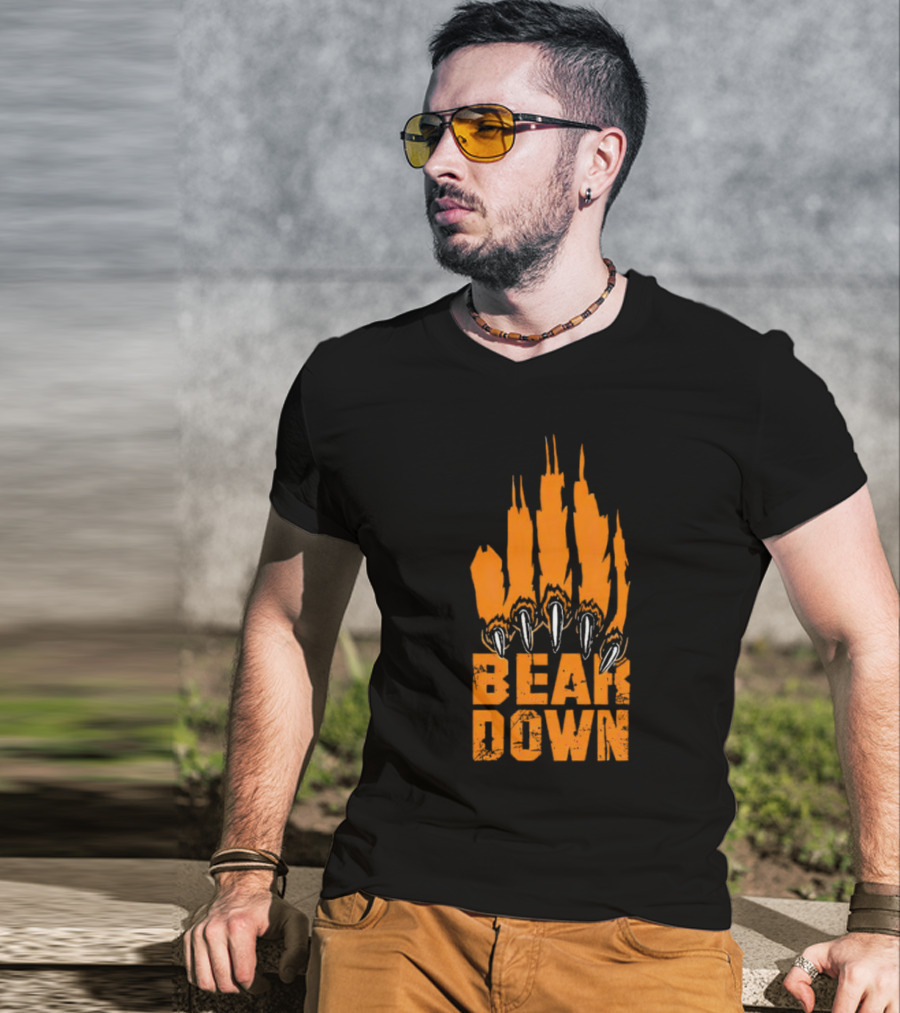 Bear Down Chicago Bears Claw Skyline T-Shirt