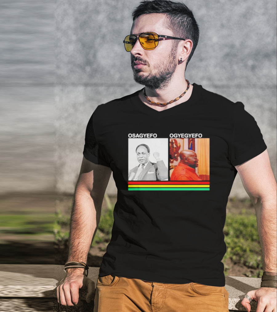 Osagyefo Ogyegyefo With Red Yellow Green Stripes T-Shirt