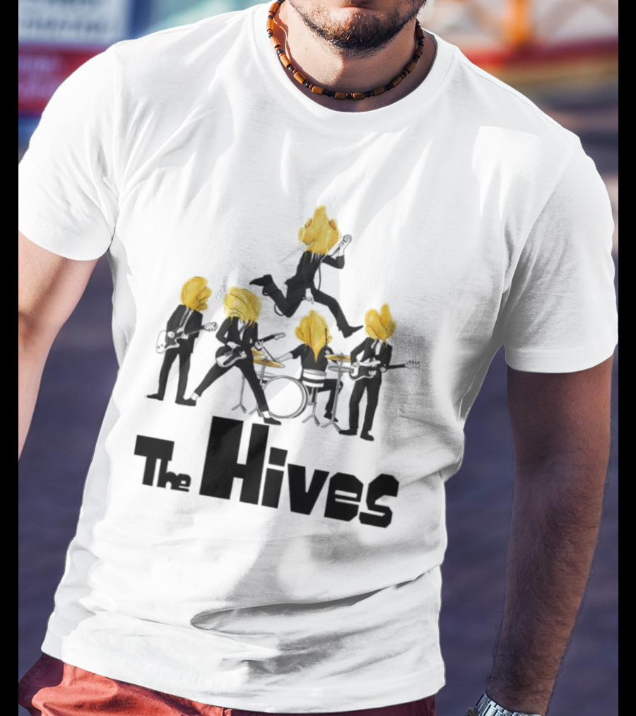 The Hives Band Silhouette With Yellow Heads T-Shirt