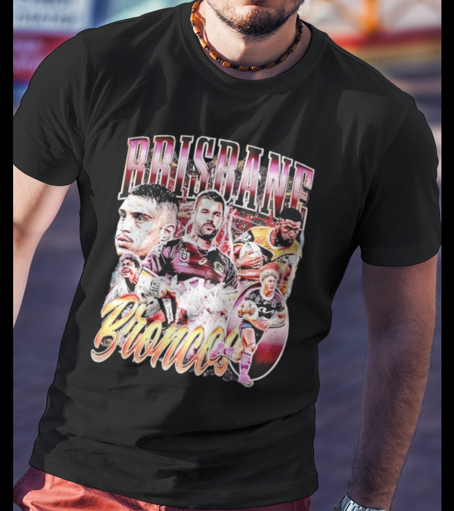 Brisbane Broncos Player Celebration Montage T-Shirt