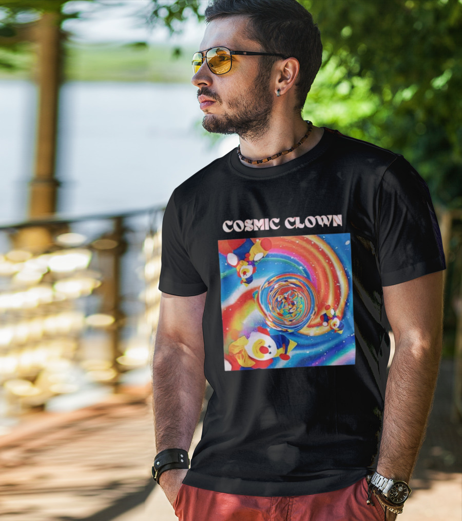 Cosmic Clown Whirlwind Of Colorful Jesters T-Shirt