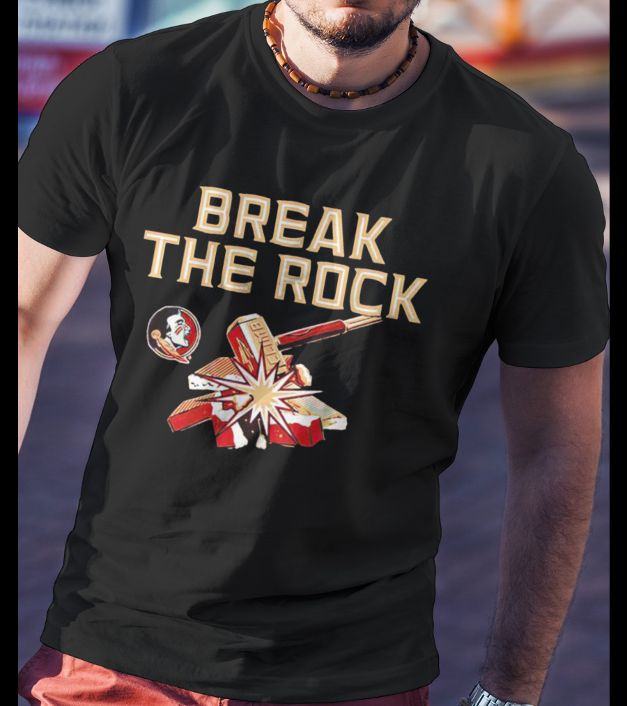 Florida State Seminoles Break The Rock With Logo And Hammer Explosion T-Shirt