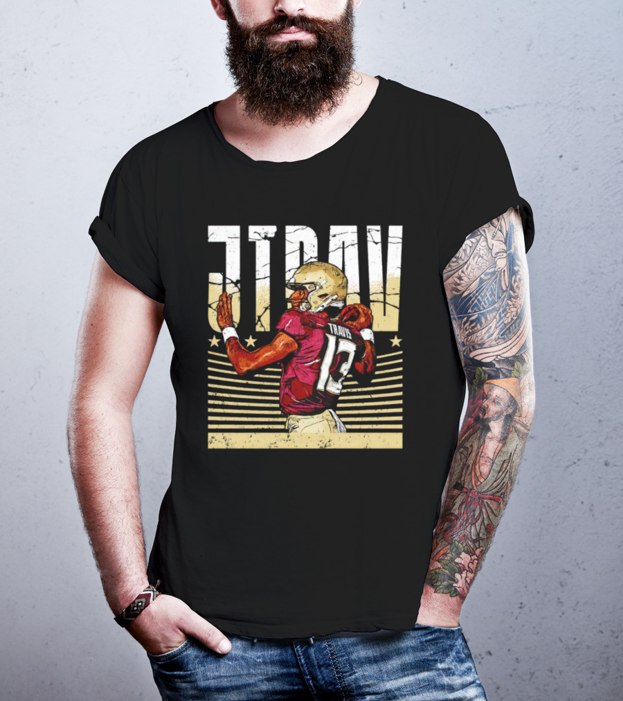 JTrav Jordan Travis Football Stars Stripes T-Shirt