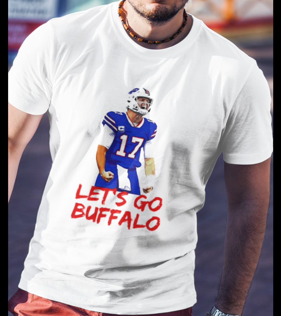 Let's Go Buffalo 17 Josh Allen Buffalo Bills T-Shirt