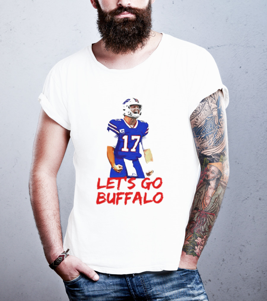 Let's Go Buffalo 17 Josh Allen Buffalo Bills T-Shirt