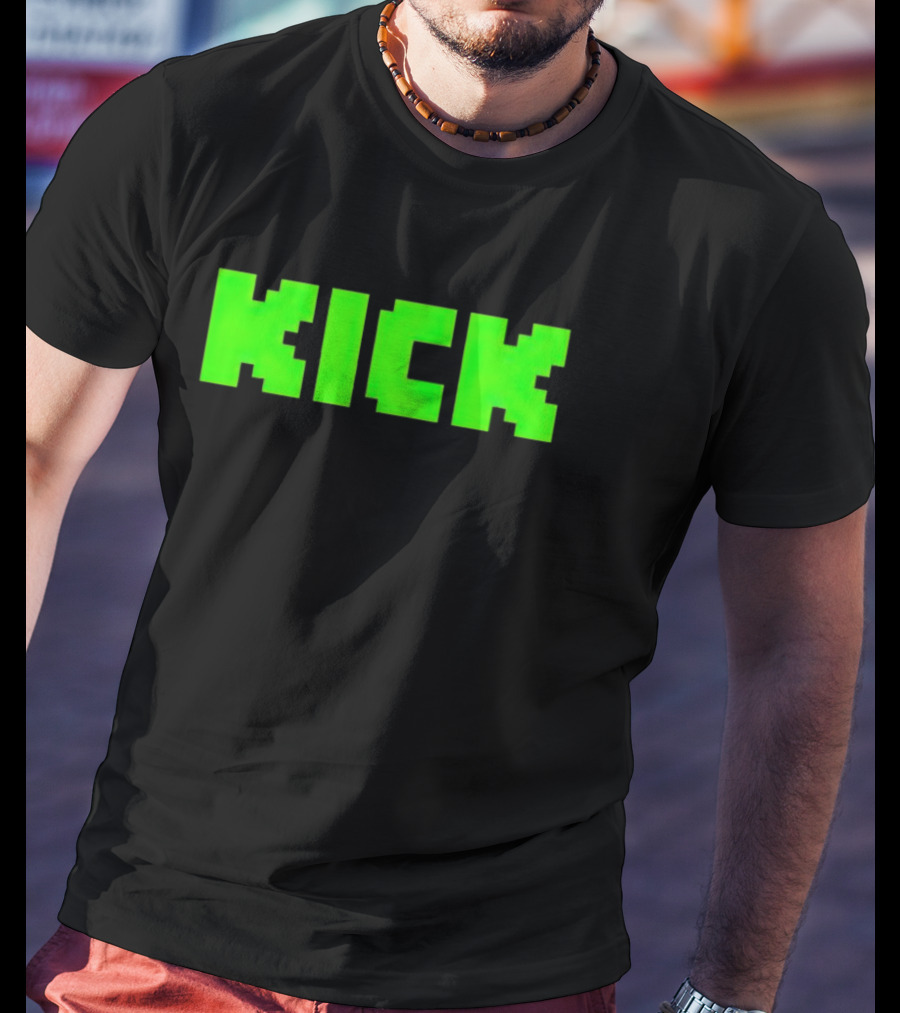 Kick Green Logo Pixel T-Shirt