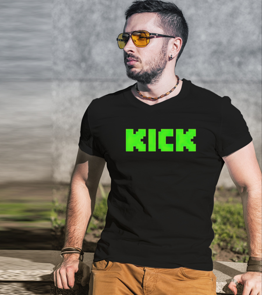Kick Green Logo Pixel T-Shirt