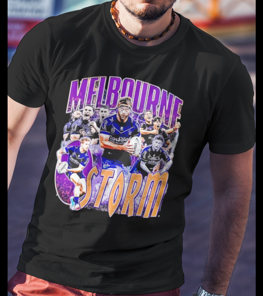 Melbourne Storm Nrl Team Action Collage T-Shirt
