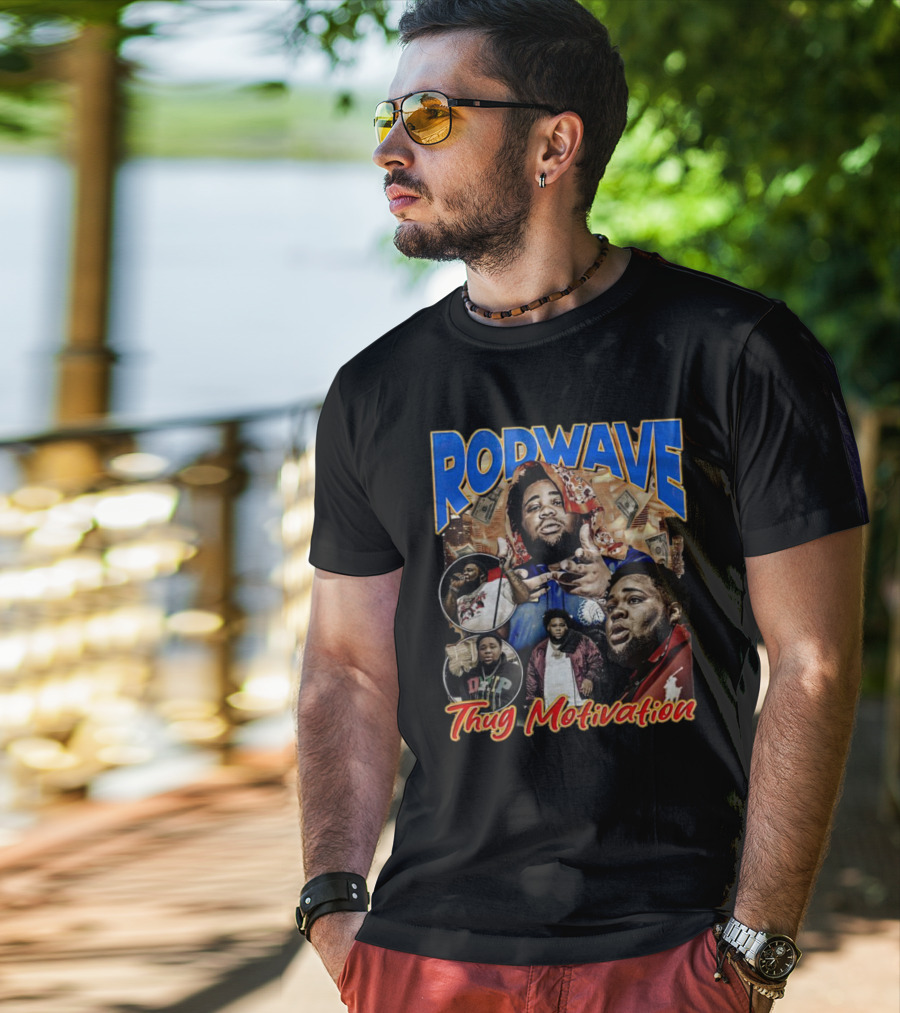 ROD WAVE Thug Motivation Money Music Collage T-Shirt
