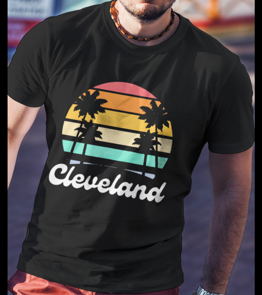 Cleveland Vintage Sunset With Palm Trees T-Shirt