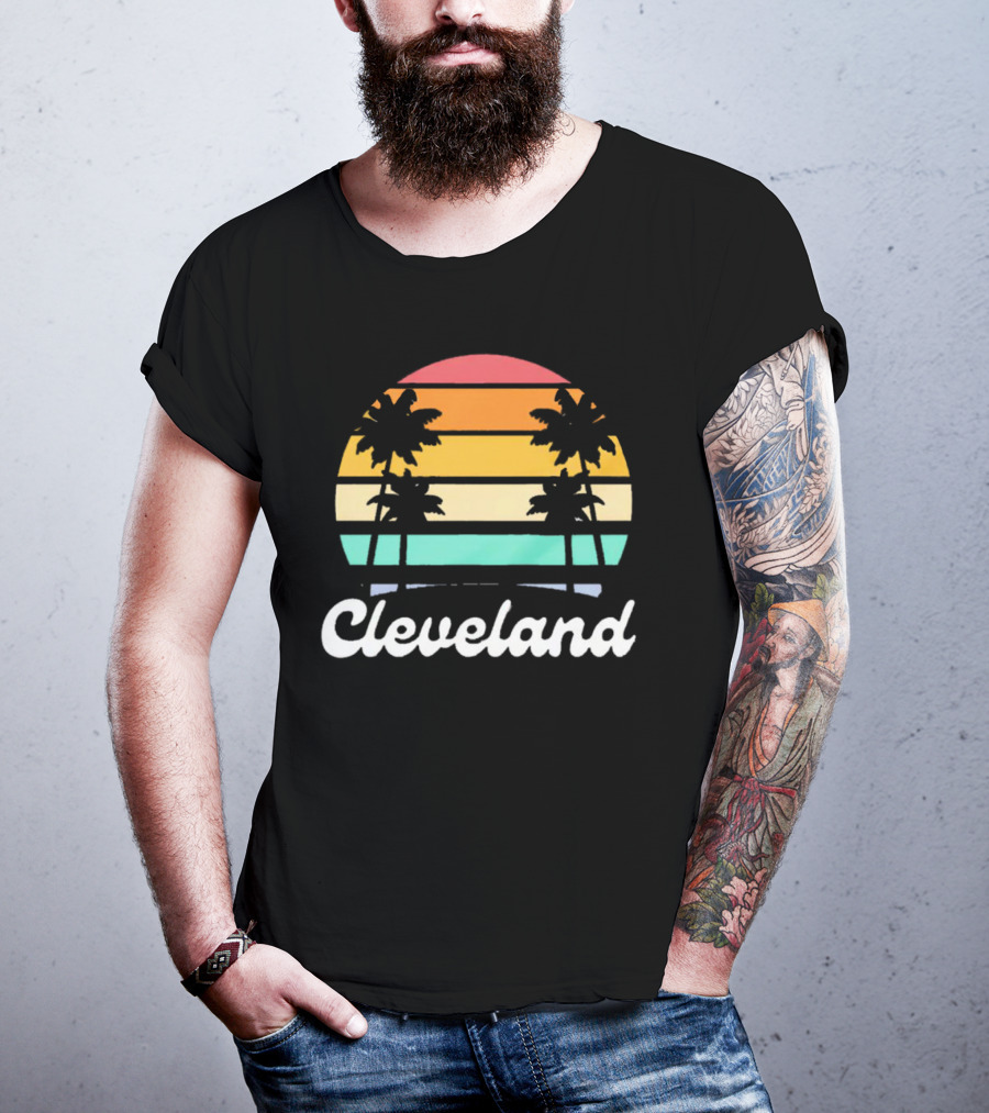 Cleveland Vintage Sunset With Palm Trees T-Shirt
